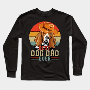 Vintage Best Dog Dad Ever Retro Headband Funny Father's Day Long Sleeve T-Shirt